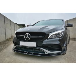 Накладка сплиттер на передний бампер Вар2 на Mercedes CLA C117 A45 AMG рестайл